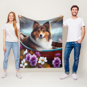 Shetland Sheepdog auf einem Paddel: Ein Landschaft Fleecedecke