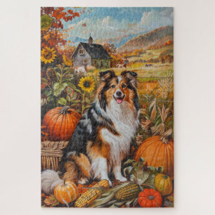 Shetland Sheepdog Autumn Harvest Erntedank