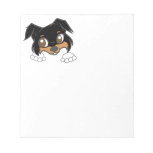 Shetland Sheepdog Black Tri Peeking Cartoon Notizblock