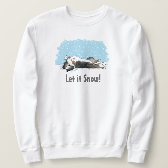 Shetland Sheepdog Blue Merle Sheltie Dog Holiday Sweatshirt (Design vorne)