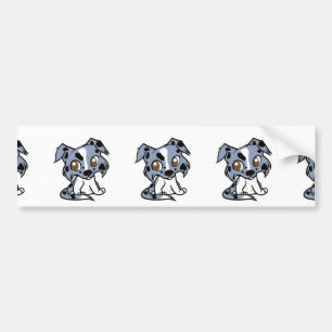 Shetland Sheepdog Blue Merle und White Cartoon Autoaufkleber
