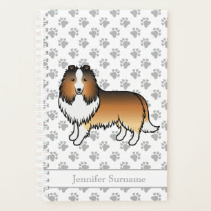 Shetland Sheepdog Cartoon Dog & Name Planer