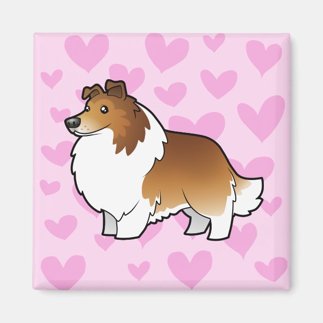 Shetland Sheepdog / Collie Liebe Magnet (Vorne)
