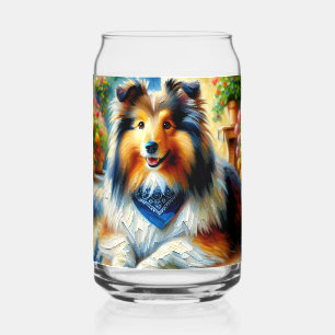 Shetland Sheepdog dans une scène de jardin de cott