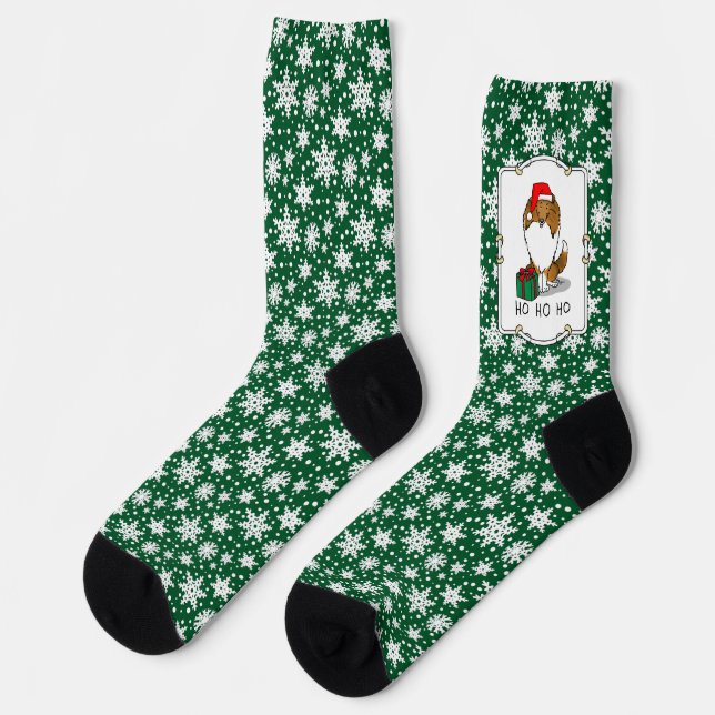 Shetland Sheepdog (Einmal) Niedlich Socken (Linkes Detail)