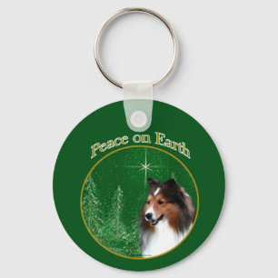 Shetland Sheepdog (Einmal) Peace Schlüsselanhänger