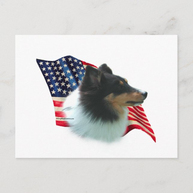Shetland Sheepdog-Flagge Postkarte (Vorderseite)