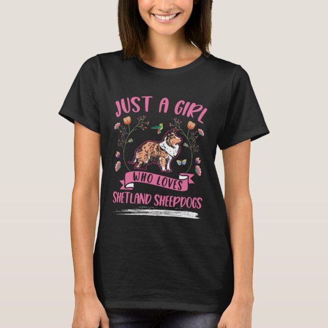 Shetland Sheepdog Girl Mini Collie Sheltie T-Shirt (Vorderseite)