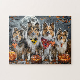 Shetland Sheepdog Halloween Gruselig 
