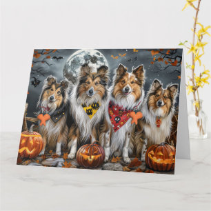 Shetland Sheepdog Halloween Gruselig  Karte