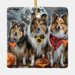 Shetland Sheepdog Halloween Gruselig  Keramikornament