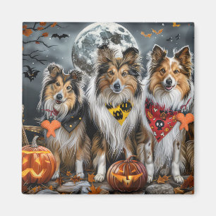 Shetland Sheepdog Halloween Spooky Magnet
