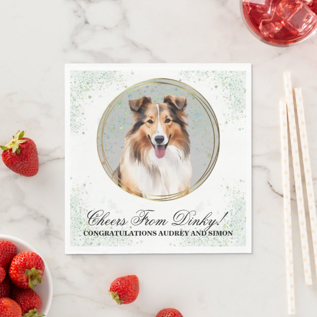 Shetland Sheepdog Hochzeit von Napkins mit Hunden- Serviette (Beispiel)