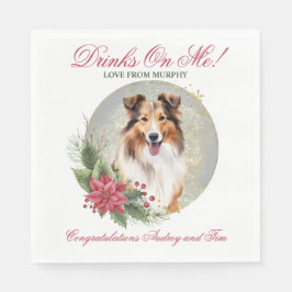 Shetland Sheepdog Hochzeit von Napkins mit Hunden- Serviette