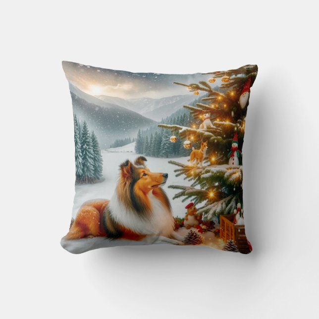 Shetland Sheepdog Holiday  Kissen (Vorderseite)