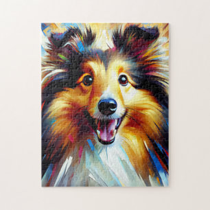 Shetland Sheepdog Hund Acryl Kunst Druck Hunde Lie