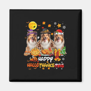 Shetland Sheepdog Hund Happy Halloween Erntedank Magnet