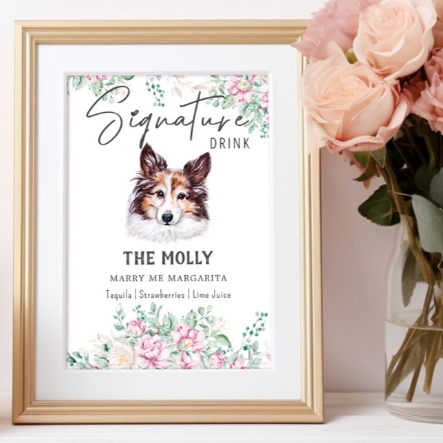 Shetland Sheepdog Hund Signature Drink Sign Poster (Von Creator hochgeladen)