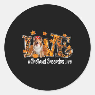 Shetland Sheepdog Hund Türkei Funny Erntedank Lo Runder Aufkleber