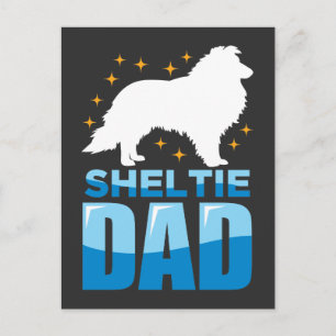 Shetland Sheepdog Hund Welpe Lover Sheltie Vater Postkarte