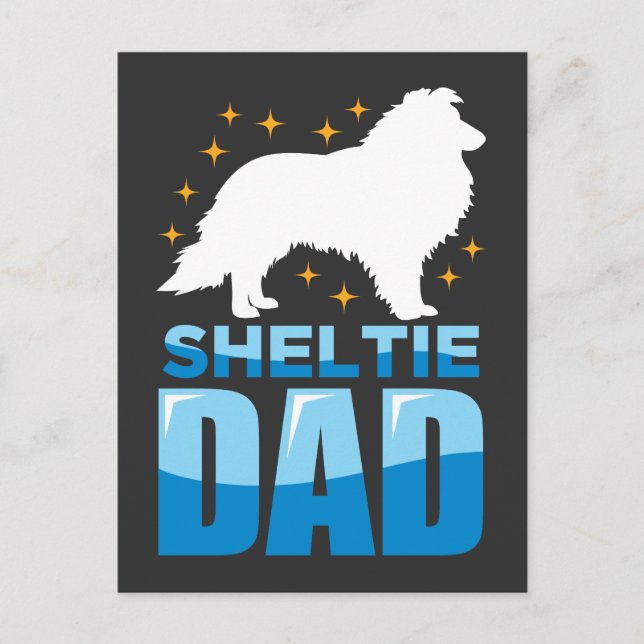 Shetland Sheepdog Hund Welpe Lover Sheltie Vater Postkarte (Vorderseite)