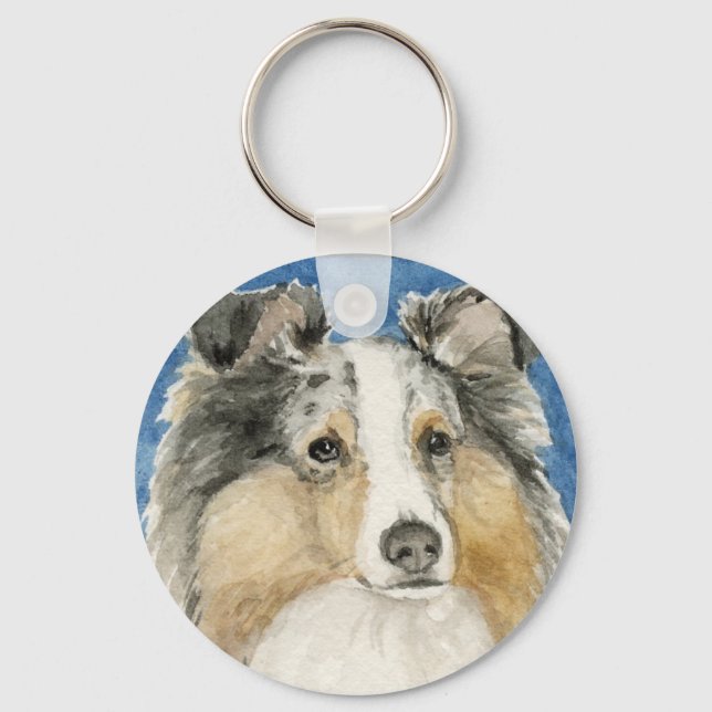 "Shetland Sheepdog" Hunde Art Schlüsselanhänger (Vorderseite)