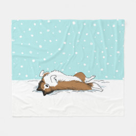 Shetland Sheepdog im Snow Sheltie Dog Holiday Fleecedecke