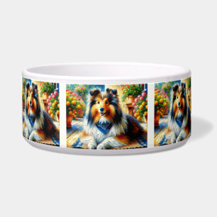 Shetland Sheepdog in Hütte Garden Scene Napf