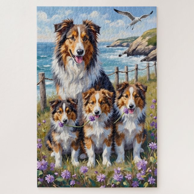Shetland Sheepdog Küstenheide Kunst (Vertikal)