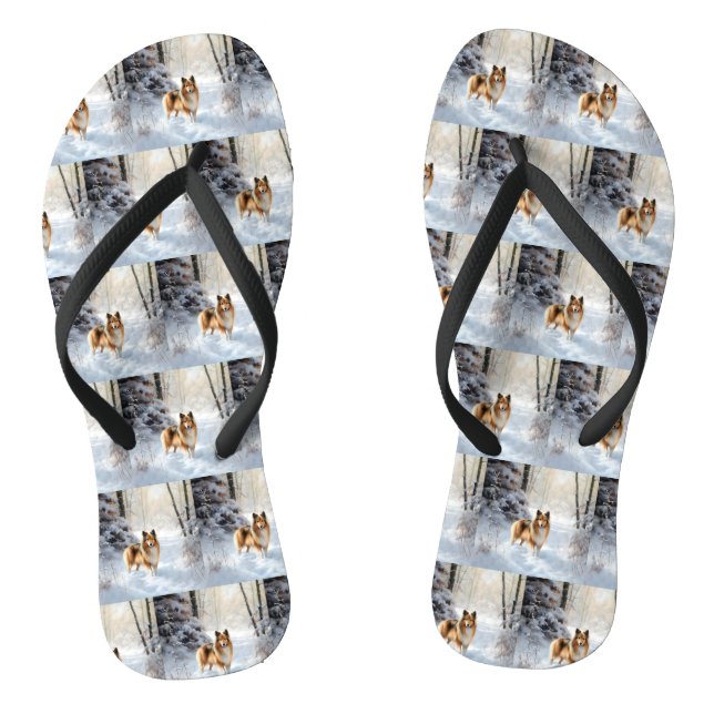 Shetland Sheepdog lässt es Weihnachten Flip Flops (Fußbett)