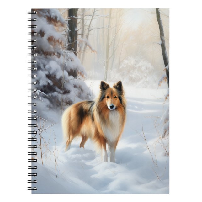 Shetland Sheepdog lässt es Weihnachten Notizblock (Vorderseite)
