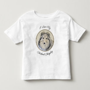 Shetland Sheepdog Malerei - Niedliche Original Hun Kleinkind T-shirt