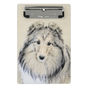 Shetland Sheepdog Malerei - Niedliche Original Hun Mini Klemmbrett