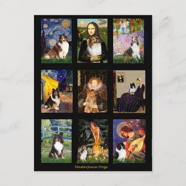 Shetland Sheepdog Masterpiece Composite Postkarte (Vorderseite)