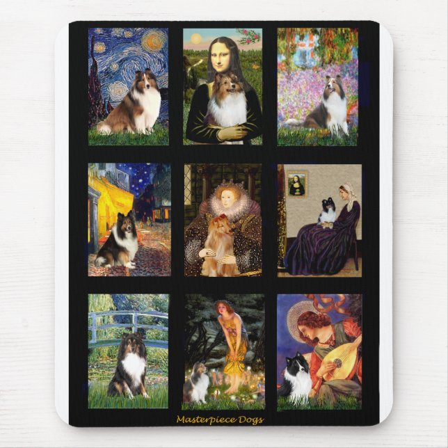 Shetland Sheepdog Meisterwerk Komposit Mousepad (Vorne)
