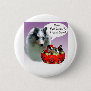 Shetland Sheepdog (Merle) HalloweenCandy Button