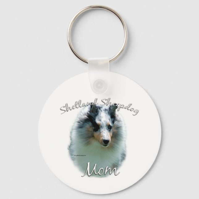 Shetland Sheepdog (Merle) Mama 2 Schlüsselanhänger (Vorderseite)