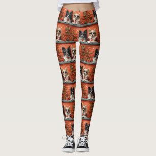 Shetland Sheepdog mit Herz Rosen Valentinstag Leggings