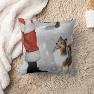 Shetland Sheepdog mit Weihnachtsmann Weihnachten Kissen