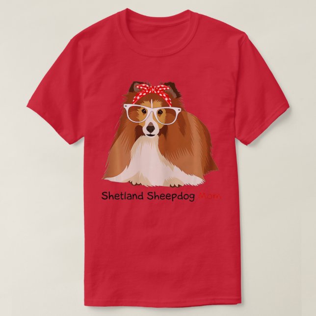 Shetland Sheepdog Mom Bandana Womens Sheltie Dog  T-Shirt (Design vorne)
