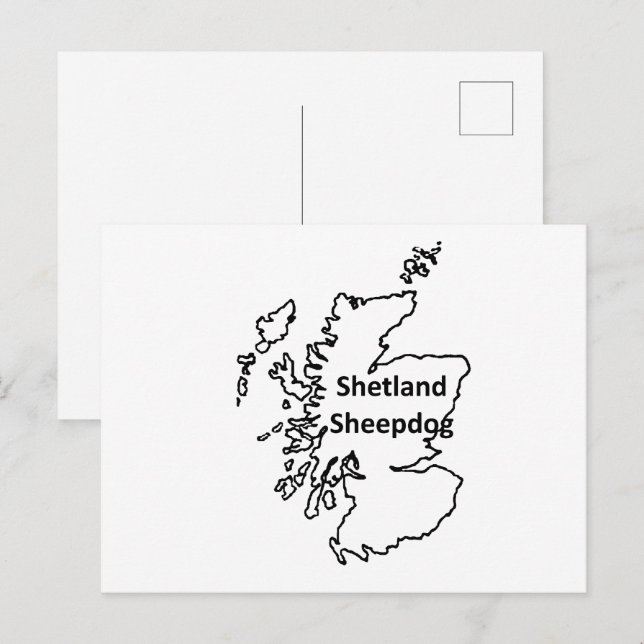 Shetland Sheepdog Name in Origin Postkarte (Vorne/Hinten)