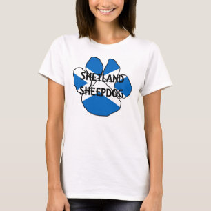 Shetland Sheepdog Name Scotland Fahne T-Shirt