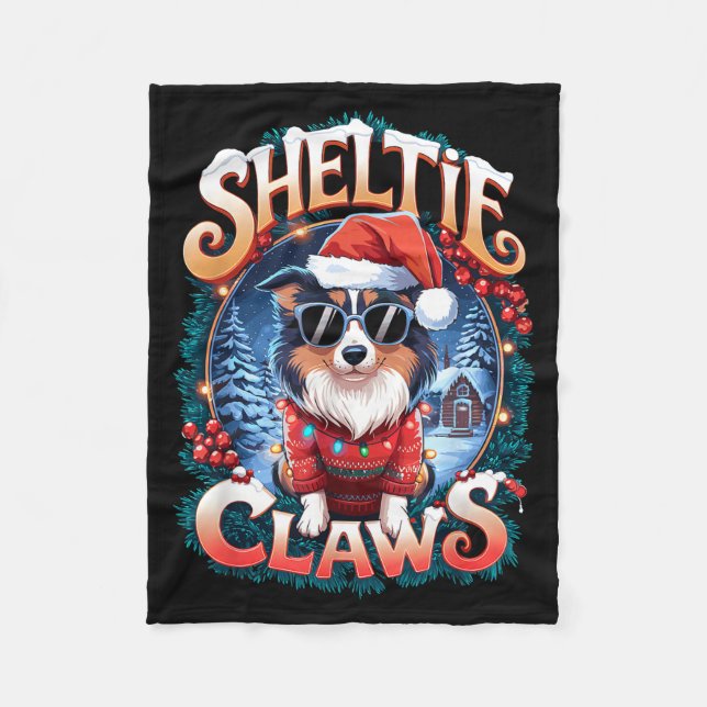 Shetland Sheepdog Owner Costume Sheltie Claws Chri Fleecedecke (Vorderseite)