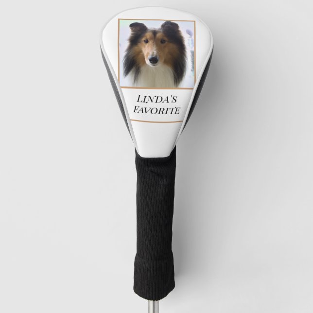 Shetland Sheepdog Personalisiert Golf Headcover (Vorderseite)