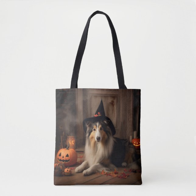 Shetland Sheepdog Pumpkins Halloween Beängstigend Tasche (Vorderseite)