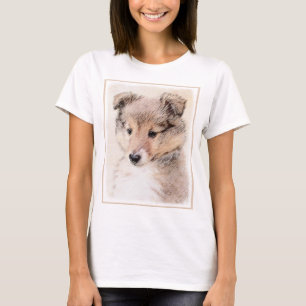 Shetland Sheepdog Puppy Malerei Original Dog Art T-Shirt