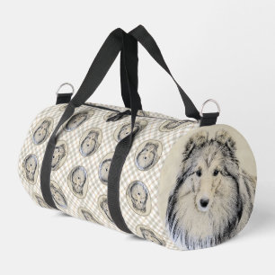 Shetland Sheepdog Puppy Painting Sheltie Dog Art Duffle Bag