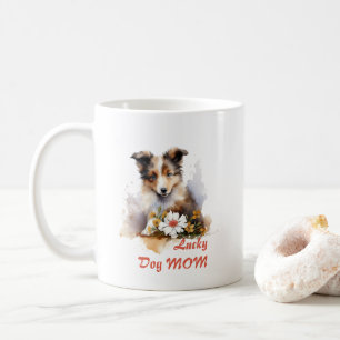 Shetland Sheepdog Puppy Pet Blume Kaffeetasse