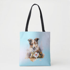 Shetland Sheepdog Puppy Pet Blume Tasche