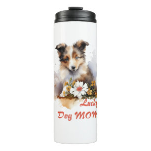 Shetland Sheepdog Puppy Pet Blume Thermosbecher